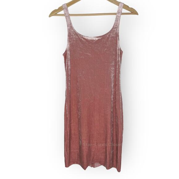 Zara Trafaluc Velvet Bodycon Tank Dress | Small | Pink Scoop Neck Party Cocktail - Picture 1 of 6
